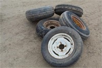 (5) Assorted 14" & 15" Implement Tires on Rims