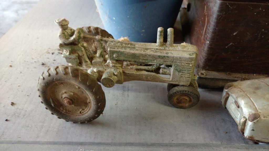 Metal toy tractor