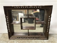 Vintage wood shadow box mirror
