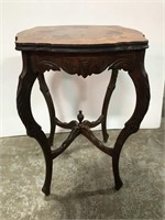 Antique carved wood table stand