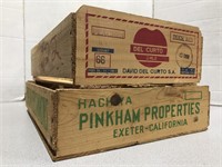 Wood produce crate pair