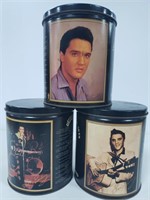 Trio of Elvis collector tins