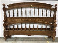 Wood spindle bed frame
