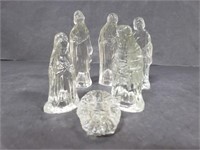 Clear glass nativity figures