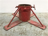 Vintage heavy steel red Christmas tree stand