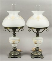 2 Vintage Electric Hurricane Lamps