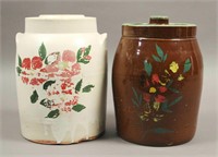 2 Vintage Ceramic Floral Cookie Jars