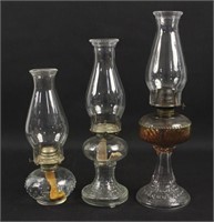 3 Vintage Glass Hurricane Lanterns
