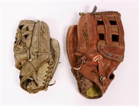 2 Vintage Baseball Gloves