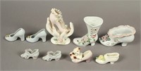 9 Vintage Collectible Ceramic Shoes - Japan