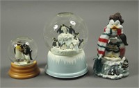 3 Collectible Penguin Snow Globes