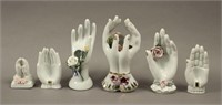 6 Ceramic Hand Decorations - Japan