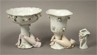 2 Lefton China Goblet in Hand Figures