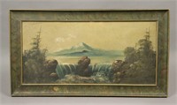 Panoramic Waterfall Landscape Print Cardboard