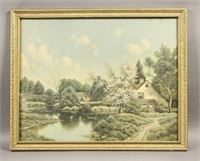 30" x 24" Cottage in the Woods Lithograph