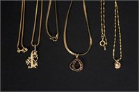 3 - 10K & 14K Gold Necklaces with Pendants