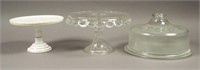 3 Vintage Cake Plates - Stands - Covered
