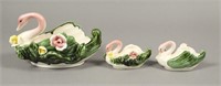 3 Royal Sealy Japanese Ceramic Swans