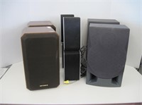 Lot of 8 Speaker with Wire See Discription