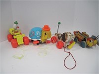 4 Fisher Price Toys: Kricket, Dog, Turtle & Jalopy