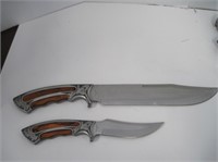 2 Handcrafted Stainless Steel knives w/case