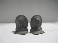 Vintage Cast Iron Indian Bookends