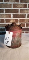 Vintage Red Gas Can Missing Nozzle Cover
