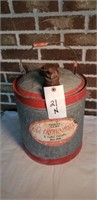 "Old Iron Sides" Vintage Metal Gas Can 5 Gallon