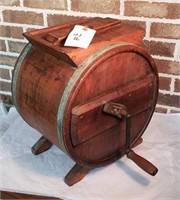Antique Barrel Wooden Table Top Butter Churn