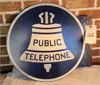 Public Telephone Side Blue & White