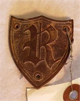Shield Design R Emblem 2" x 2 1/2"W