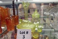 Case 1: (5) Pieces Vaseline Glass -