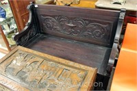 Victorian Carved Bench: