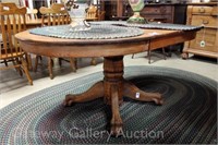 Oak Single Pedestal Table: