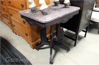 Victorian Eastlake Marble Top Stand:
