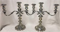 Pair Of Sterling Weighted Victorian Candle Holders