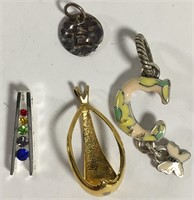 Group Of 4 Sterling Silver Pendants