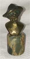 Bronze Miniature Headbust On Marble Base