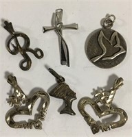 Group Of 6 Sterling Silver Charms