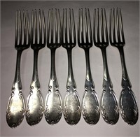 7 Coin Silver Forks, Ca. 1860