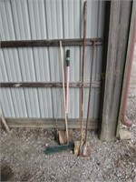 Shovel, (2) Scrapers, Push Broom