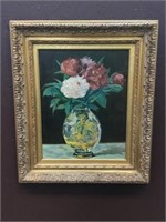 Gold Wood Frame w/ Floral Painting