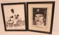 (2) autographed and framed Detroit Tiger pieces