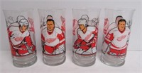 Set of (4) Detroit Redwings collector glasses.