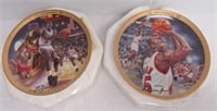 (2) Michael Jordan collector plates with COA