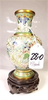 Cloisonne Vase w/ Stand Bright Floral