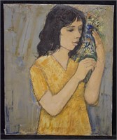 Hubertus Johannes Mengels Girl With Flowers