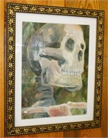 Oil on Board Skeleton Portrait