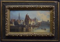 Ludwig Van Hoom View Of Amsterdam O/b