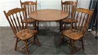 Mid Century Oak Dining Table w/Chairs K4B